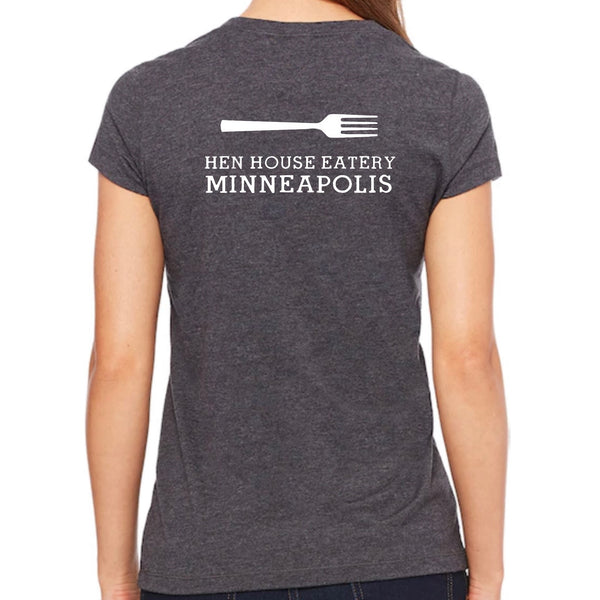 WOMEN'S EAT CAKE V-NECK T-SHIRT GREY